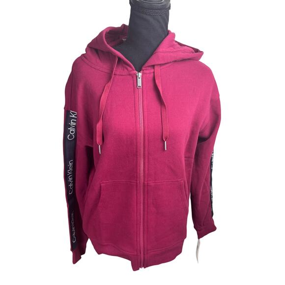 Calvin Klein Performance Women's Fleece Logo Stripe Joggers NWT CHIANTI SIZE S - Picture 4 of 9